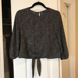 Black blouse white polka dots
